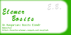 elemer bosits business card