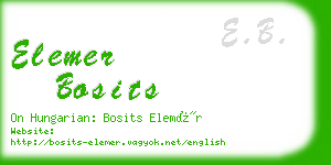 elemer bosits business card